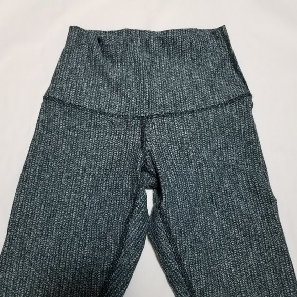 Lululemon Green Coco Pique High Rise Roll Down Wunder Under Tights - Picture 4 of 6